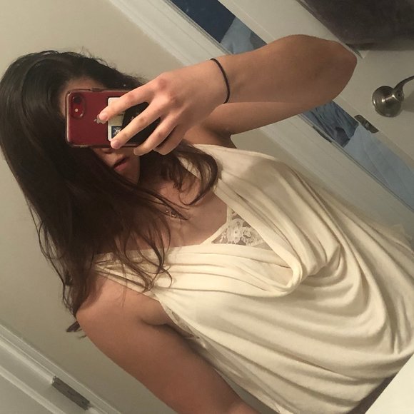 Free People flowy cream tank top - Picture 1 of 10